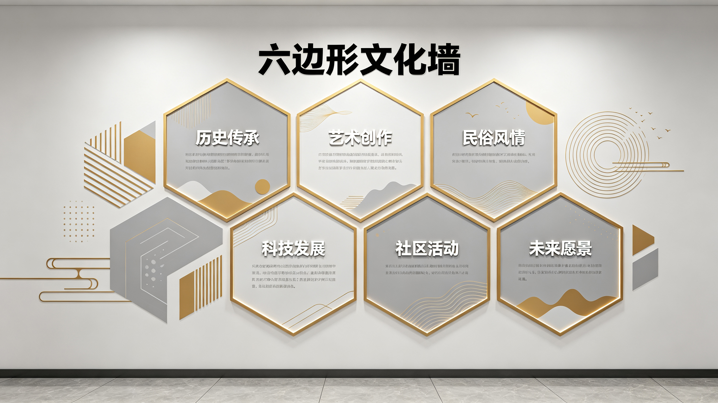 英山企业文化墙 | 六边形信息美学